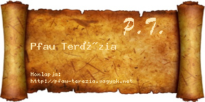 Pfau Terézia névjegykártya